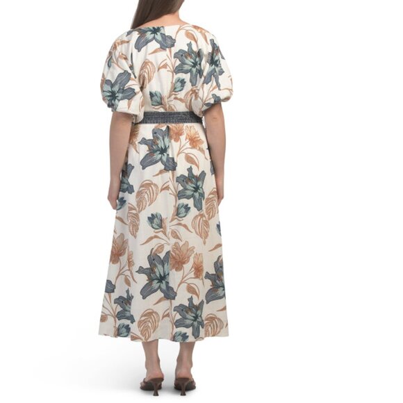 AYLAYA Hibiscus Linen Blend Sorrento Dress - Picture 2 of 2